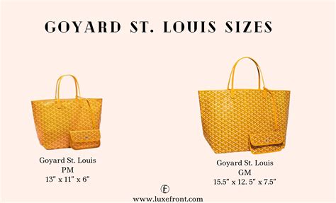 goyard saint louis tote sizes|goyard tote bag cost.